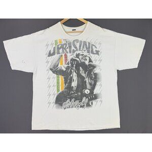 Vintage Y2K Bob Marley Uprising Reggae Jamaica Music Band Tee Rare White Shirt